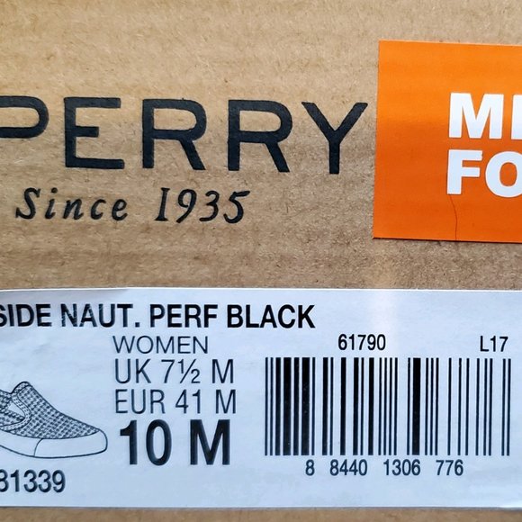 Sperry Memory Foam Seaside Nautical Perfforated Upper Black Loafer - Picture 4 of 4